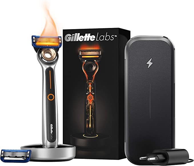 Gillette Labs Men's Electric Shaver, Shaver + 2 Blades + Charging Dock + Charging Carrying Case