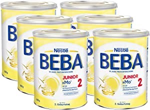 Nestlé BEBA JUNIOR 2 Toddler Milk Powder For Toddlers From 2 Years Old, 6 Cans (6 x 800g)